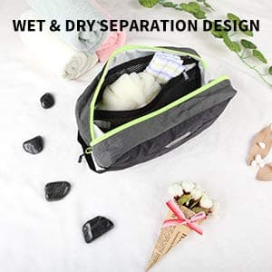 GOX Travel Toiletry Bag,Dopp Kit Case,Ultra-Light Cosmetics Bag Makeup Organizer, Black, 9.8*4.3*3.3 Inches, Toiletry Bag for Travel — view 5