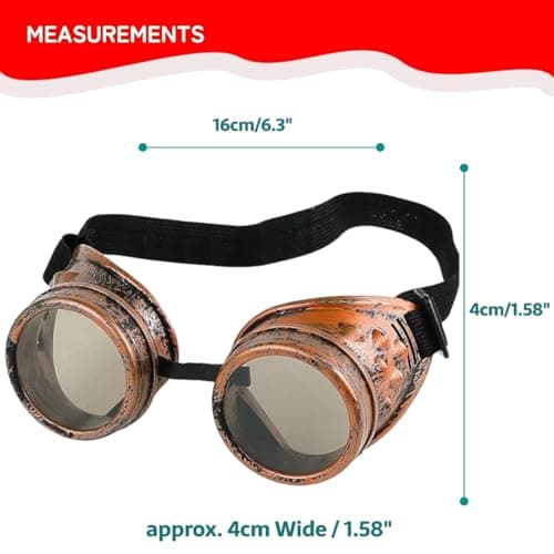 FNA FASHIONS® Unisex Biggles Aviator Steampunk Welding Goth Cosplay Vintage Goggles - A Time-Traveling Fashion Essential — view 2
