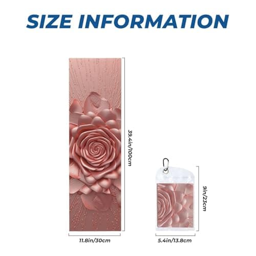 LHBWCVN Rose Gold Cooling Towel for Neck and Face 40"x12", Soft Breathable Chilly Towel, Gym Towels with Waterproof Bag & Carabiner, Cooling Rags Neck Wraps for Sports Ice Towel — view 3