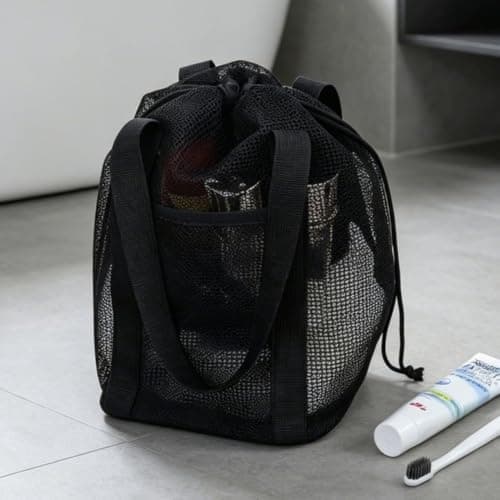 Foldable Mesh Beach Bag Large Waterproof Organizer Quick-Drying Toiletry Storage Pouch Breathable for Swimwear Towels Travel Gym Car 48x39x32cm(B Lavender Purple) — view 2