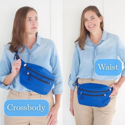 EOT Wellness Adaptive Fanny Pack, Arthritis-Friendly Crossbody & Waist Bag with Magnetic FidLock Buckle, Fits Walkers, Rollators, & Wheelchairs, Black, Up to 47 inches (119 cm) waist size, Adaptive — view 2