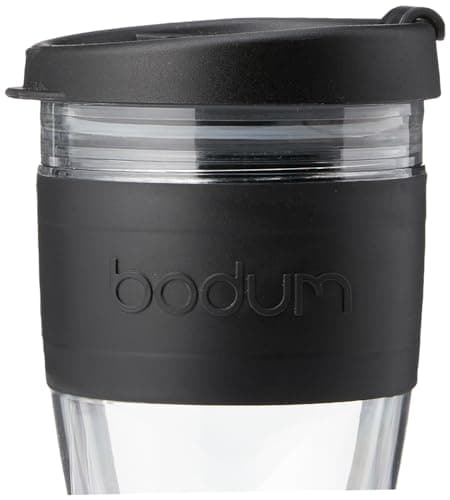 BODUM 11889-01S JOYCUP Travel Mug, Double wall, 0.3 l, Black Band, Plastic (Pack of 2) — view 3