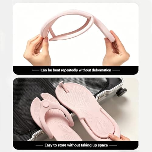 Bronvaulta Foldable Slippers, Water Friendly Design, Lightweight, Blue L — view 5