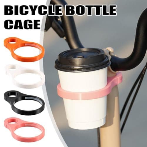 Folding Bike Travel Cup Mount, Tool-Free Quick Release Cycling Drink Holder, Lightweight 29g Bike Water Bottle Cage for Brompton, High-Strength PETG Anti-Slip Cup Holder (Black) — view 2