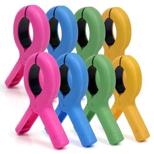 XYGK 8 PCS Beach Towel Clips for Sun Loungers, Large Beach Towel Pegs