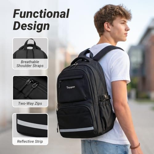 Taygeer School Bag for Boys, Lightweight Backpack for Teenage Boys Men — view 5