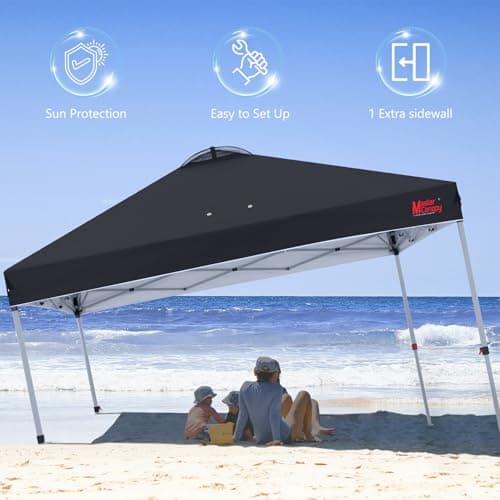 MASTERCANOPY Pop-up Gazebo Tent with 1 Sidewall (3x3M,Black) — view 2