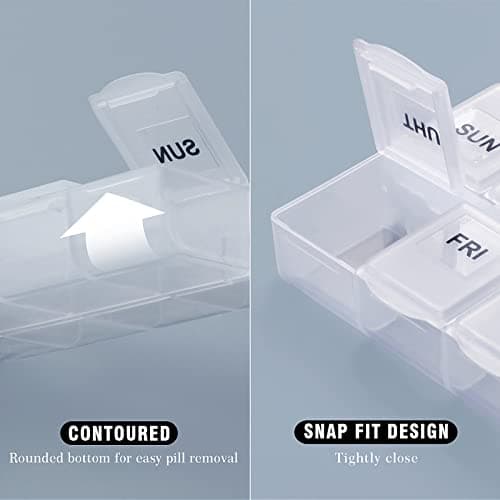 Serfeymi Weekly Pill Box Organiser Tablet Medicine Organiser Box - 3 Pack — view 5
