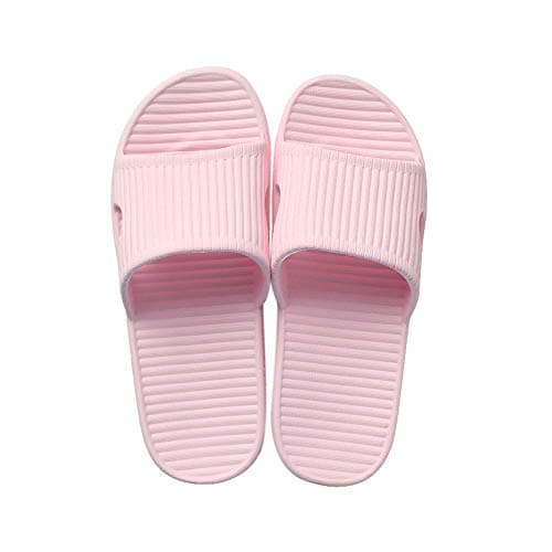 JoWebb Unisex Slippers for Women/Men, Light Weight Flat Slide Sandals Shower Sandals Flip Flops for Indoor Garden Bathroom Poolside Pink