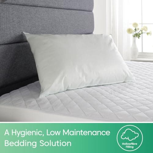 Downland Waterproof Wipe Clean Pillow - Fire Retardant Hollowfibre Filled Green Tint Hospital Pillows, Medical Grade Healthcare & Care Home Bed Pillows, Water Resistant Easy Clean, 46x69cm (1 Pack) — view 3