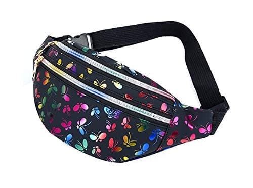 Estwell Bum Waist Bag for Women Girls Fashion PU Leather Waterproof Ladies Festival Fanny Pack Lightweight Hip Pouch Travel Holiday Waist Pack Shiny Bumbag — view 2