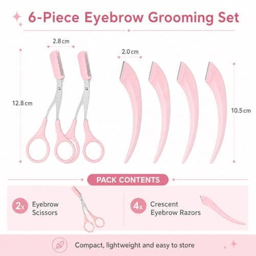 Qabonl 6 Piece Pink Eyebrow Grooming Set — view 2