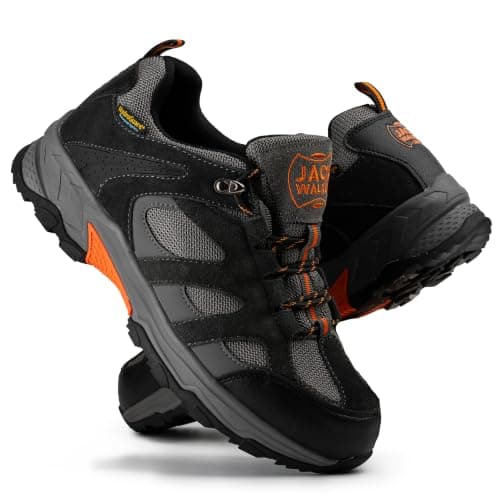 Jack Walker JW010 Men's Waterproof Suede Leather Hiking Trainers, 8 UK Grey — view 4