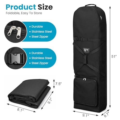 Golf Travel Bag with Wheels Heavy Duty 900D Oxford Wear-Resistant waterproof golf bag golf travel bag support rod Premium Golf Flight Bag to Protect Clubs for Airline High Performance Padded Golf — view 2