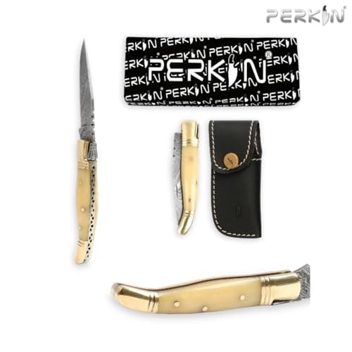 Perkin Damascus Folding knife, Unlocking Blade — view 5