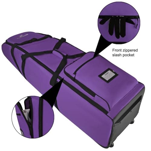 Goloni Golf Travel Bag with Wheels for Airlines, Heavy Duty Golf Club Travel Case, Water Resistant Golf Bag Cover for Air Travel, Portable Foldable Golf Luggage for Men Women — view 5