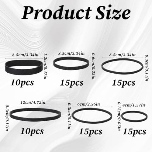 80 Pcs Thick Rubber Bands, Multiple SizesLarge Black Rubber Bands — view 2