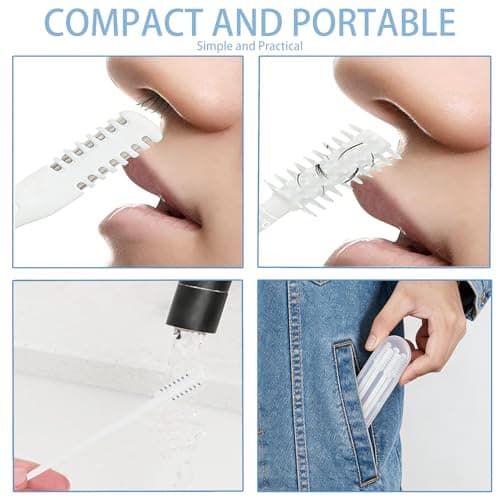 5PCS 2-in-1 Nose Hair Trimmer for Men and Women, Double Sided Nasal Hair Trimmer, 360° Painless Nose Trimmer Men & Ladies, Ear and Nose Hair Trimmer for Men (White) — view 5