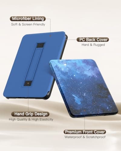 MoKo Case for 7" Kindle Paperwhite 12th Gen 2024, Blue Starry Sky — view 5