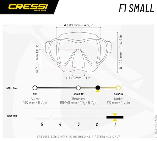 Cressi F1 Small Mask Turquoise - Frameless Soft Silicone Mask for Snorkelling and Diving, Turquoise, One Size, Youth Unisex — view 5
