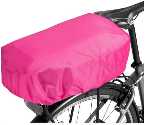 VAOLOAV Rain Cover for Bicycle Basket Rain Cover Bicycle Bag Luggage Rack 5L - 20L Waterproof Pink