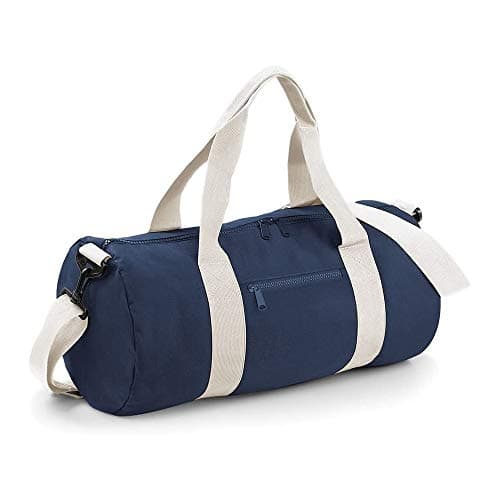 Personalised Footballer Bag Gift, Best Football Player Gift, Football Game Gift, Barrel Bag, Holdall Zip Sports Duffle Bag. (French Navy) — view 2
