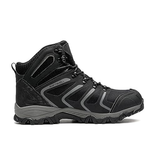 NORTIV 8 Men's Waterproof Hiking Boots,Black/Dark/Grey,10 — view 4