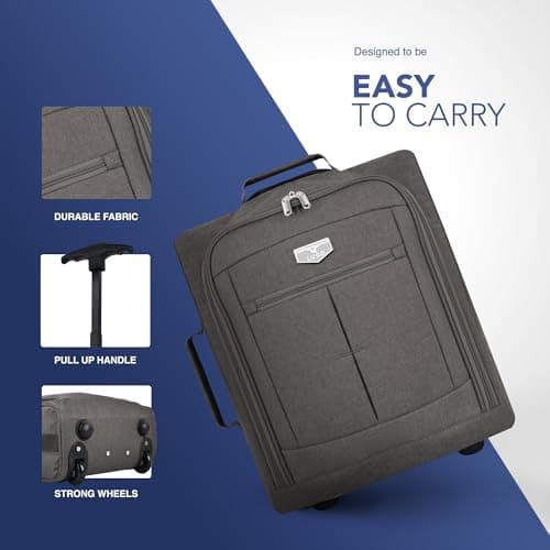 LUGG Soft Cabin Bag for EasyJet Overhead Locker - Durable Lightweight Travel Bag - 56 x 45 x 25cm - Spacious Main Compartment, Stylish Design, Easy Carry for Weekend & Business Trips- Charcoal — view 5