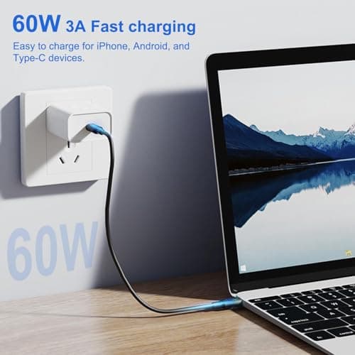 Multi USB Charging Adapter Cable Kit, USB C to Ligh-ting Adapter Box, Conversion Set USB A Type C Lightn-ing Micro Adapter Kit,60W Charging and Data Transfer Cable Kit Sim Tray Eject Tool Slots — view 3
