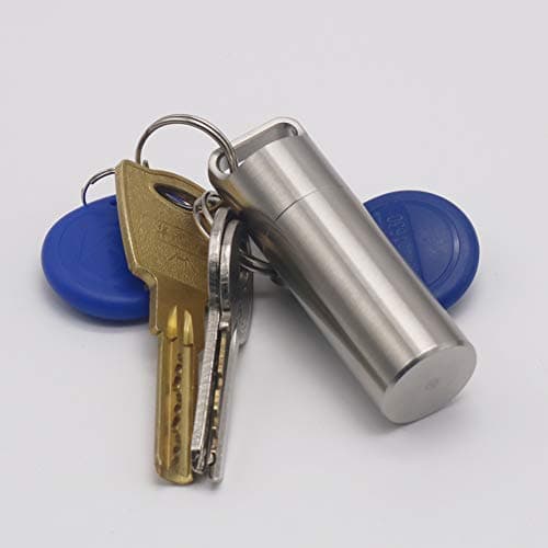 Waterproof Stainless Steel Pill Case Keychain, Durable Travel Pill Box Bottle Holder Tough for Men Purse Pocket Outdoor Emergency Kit — view 6