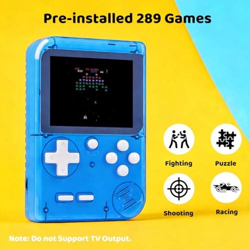 Handheld Game Console for Kids Pre-loaded 289 Video Games, Travel-friendly Handheld Video Game Console with 2.8" Color Screen, Rechargeable Battery, Handheld Electric Game Player for Boy Girl — view 3