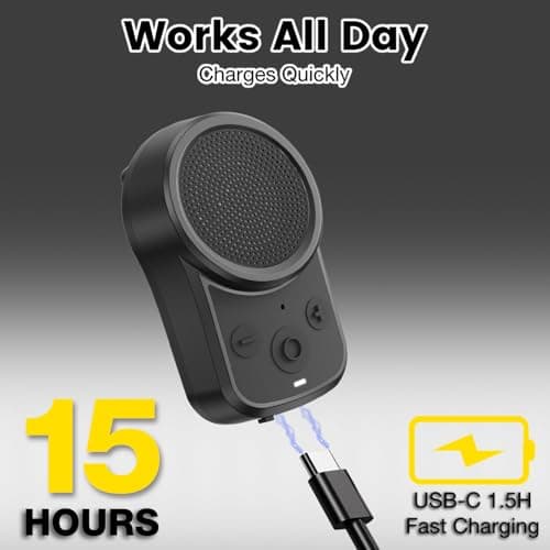 VkingMoR Mini Bluetooth Speaker, Clip-On Portable Speaker with Built-in Mics Hands-Free Music and Calls for Hiking/Biking, Waterproof Adjustable Volume Wearable Bluetooth Speakre, Gifts for Women/Men — view 3