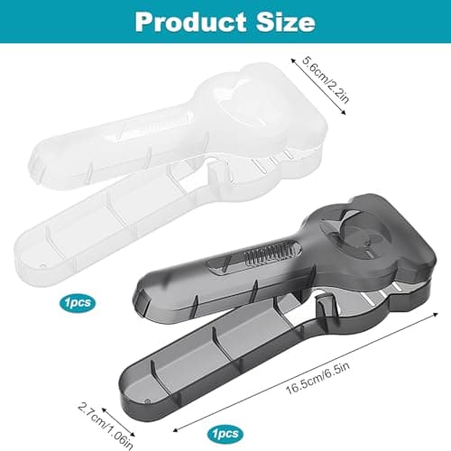 2 Pcs Transparent Razor Storage Box, Plastic Safety Razors Travel Case Portable Razor Holder Container Travel Case for Men's Electric Shaver Accessories(Black&White) — view 2