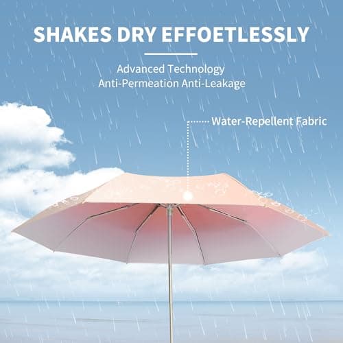 Dlin Travel Sun Umbrella for Purse with Case,Compact UV Umbrella Protection,Folding Lightweight Portable Parasol Umbrella for Men and Women — view 4