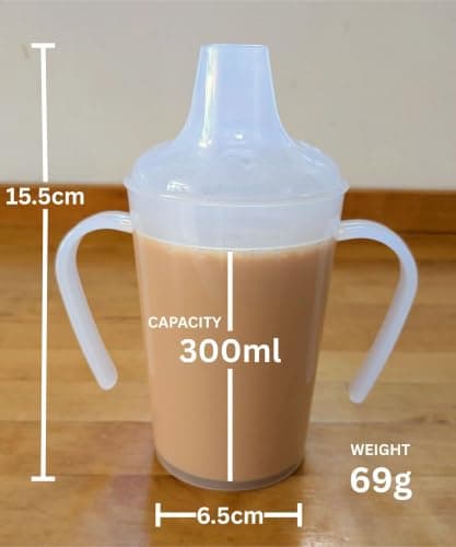2 Pack - 300ml, Adult Sippy Cups with Twin Handles & Wide Spout. Non Spill — view 2