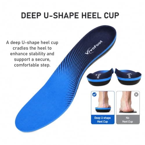 VivoFoot Plantar Fasciitis Orthotic Arch Support Insoles - Foot Pain & Fatigue Relief, Breathable Shock-Absorbing Support Inserts for Walking, Work, Running & Everyday Shoes (L:29cm) — view 4