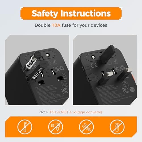 TESSAN Universal Travel Adapter Worldwide with 2 USB C for EU USA AU — view 5