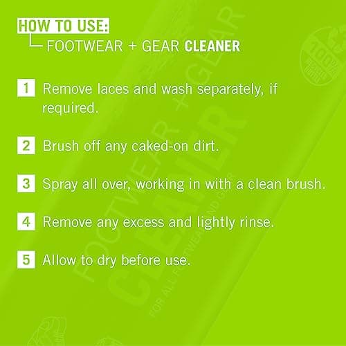 Grangers Footwear + Gear Cleaner | 275ml | Spray-On Cleaning For Walking Boots, Running Shoes & All Outdoor Footwear, Bluesign Approved & Suitable For GORE-TEX — view 5