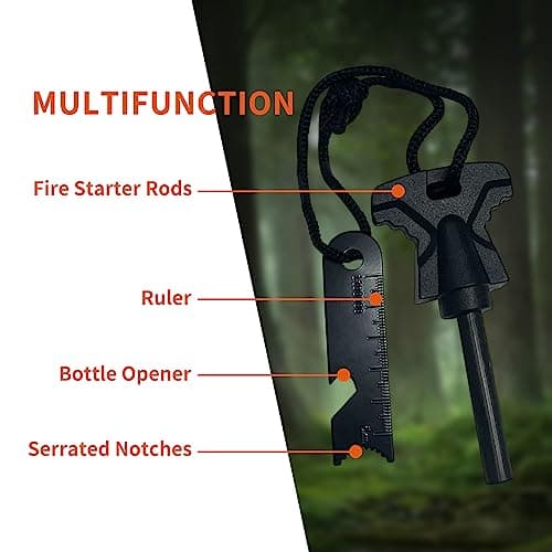 Survival Ferro Rod Fire Starter Kit Ferrous RodFire Steel Magnesium Starter — view 3