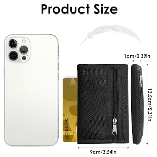 Slim Wallets for Men UK Minimalist Thin Compact RFID Blocking Soft Secure Credit Card Holder Holds up to 6 Cards and Bank Notes Gifts for Travel Men Fathers Boyfriends Birthday Carbon Black — view 2
