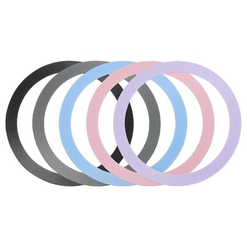 sourcing map 5 Pcs Magnetic Adapter Ring, Black/Grey/Purple/Blue/Rose Gold