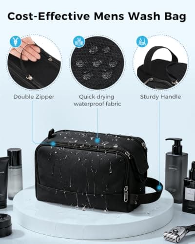 WANDF Waterproof Nylon Travel Toiletry Bag, Lightweight Portable Wash Bag Dopp Kit, Multifunctional Cosmetic Organizer Bag for Men & Women — view 4