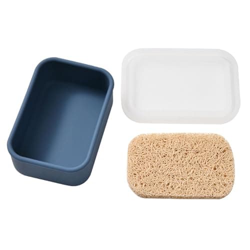 Travel-Friendly Silicone Soap Container with Drain, E S SIZE, E S SIZE