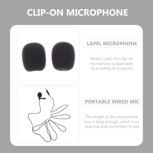 Healeved Noise Cancelling Clip-on Microphone Lapel Mic with Compact Design and Sturdy Clip for Recording and Live Stream, Black Aps and Copper Material Microphone for Camera — view 4