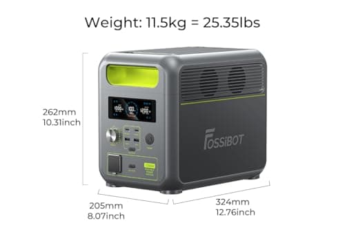 FOSSIBOT F1200 Portable Power Station, Update New energy vehicle grade LiFePO4 Battery Backup 1200W (2400W peak) AC Outlets, 0-100% in 70 Min Solar Generator for Camping, Off-grid, Power Outage — view 2