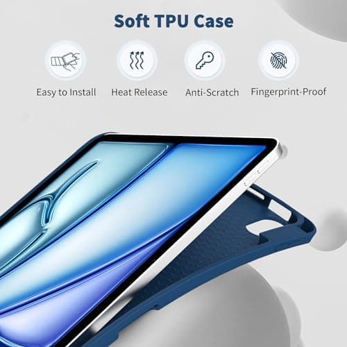 EasyAcc Case for iPad Air M4/M3/M2 11 inch+ Pencil Holder, Sea Blue — view 6