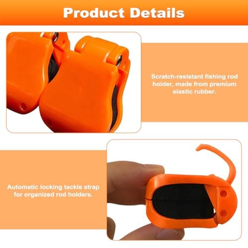 Multifunctional Rod Holder, 8 PCS Portable Takedown Beach Fishing Rod Holder, High-Elastic Rubber Pole Clips, Auto Fixed Tackle Ties Cable for Various Sizes Poles — view 3