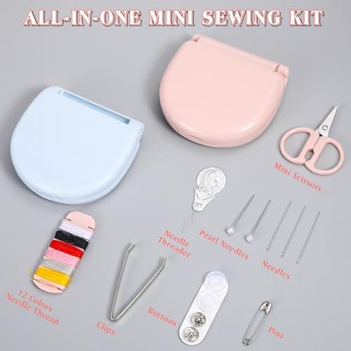 Yuxung 10 Pieces Mini Travel Sewing Kit Basic Portable Emergency Sewing Repair Kit in Bulk with Threads Scissors Hand Sewing Needles for Beginner Traveler Hotel Charity Homeless — view 2