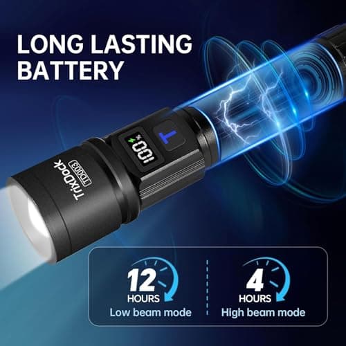 Torch Rechargeable 2 Pack, 5 Modes Zoomable Torches Led , LCD Display — view 4