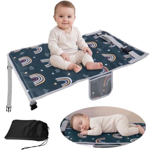SUPRBIRD Toddler Airplane Bed,76x44.5cm Portable Airplane Seat Extender,Plane Foot Hammock for Kids,Travel Foot Hammock,With storage bag,Footrest for short-haul flights with infants(Blue)